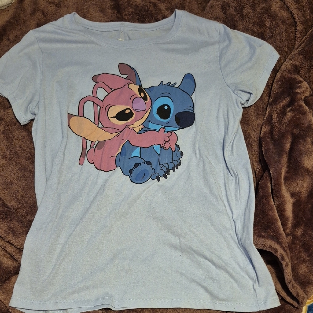 Disney Light Blue T-Shirt with Cute Characters